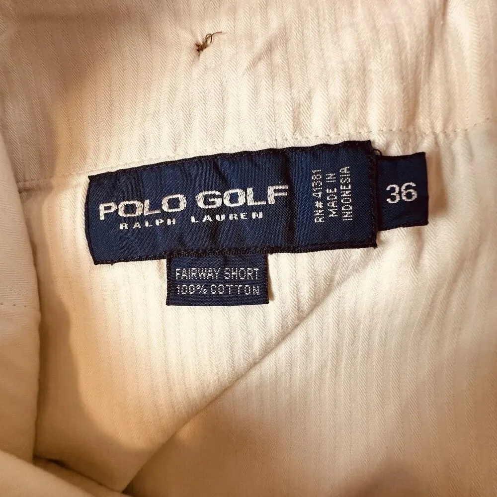 Polo Golf Ralph Lauren Fairway Shorts Men 36 Khaki Tan Pleated Cotton Ivy League